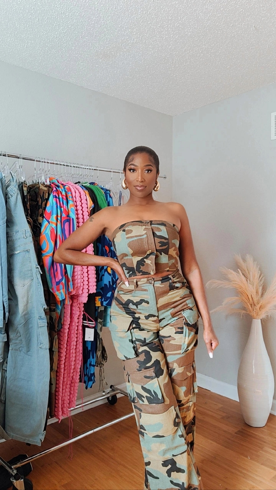 Camo Baddie Cut Out Jumpsuit
