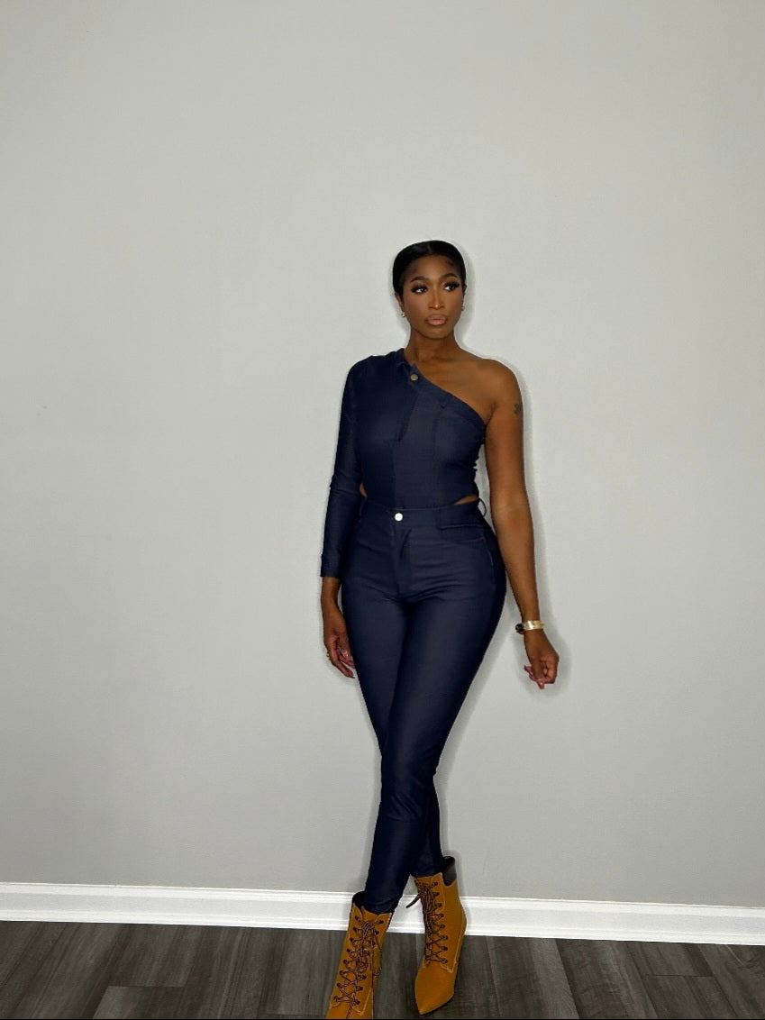 2000s Denim Bodysuit Set