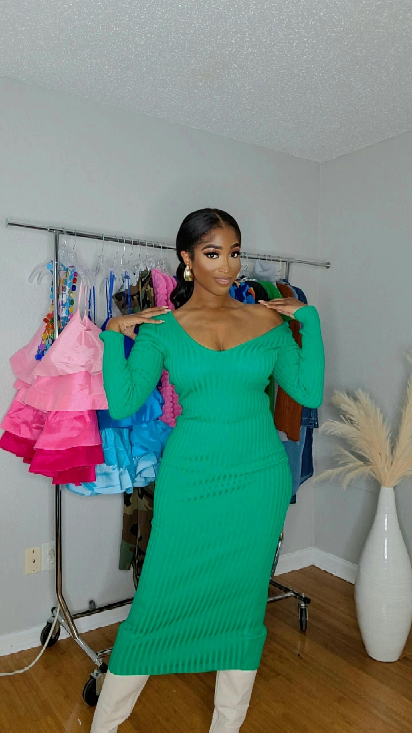 That Girl Classy Midi Dress (Green)