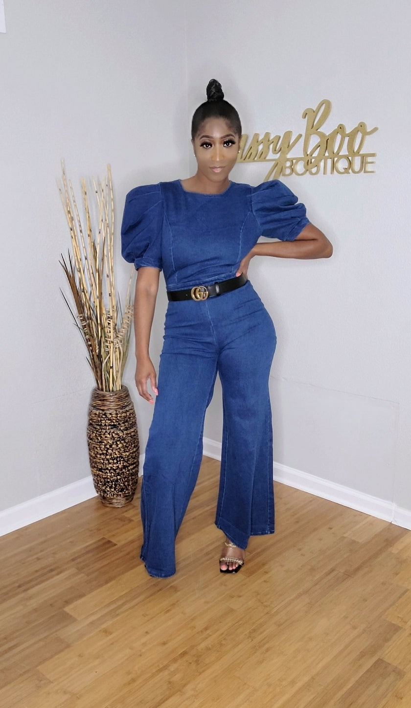 Power Denim Jumpsuit