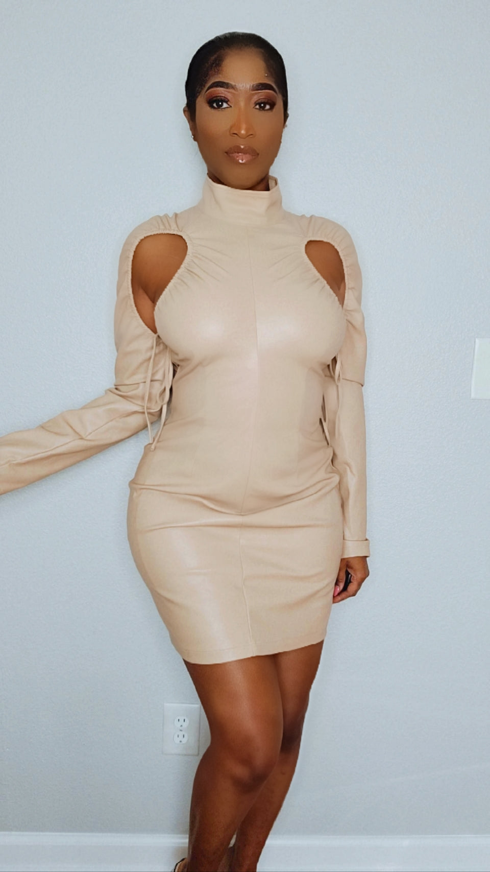 Main Chick Faux Leather Mini Dress