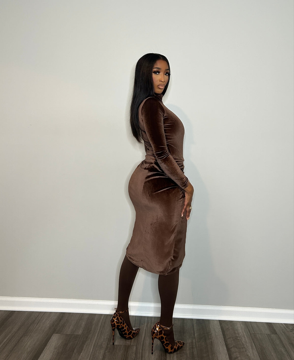 Fine Wine Velvet Skirt Set (Coffee)