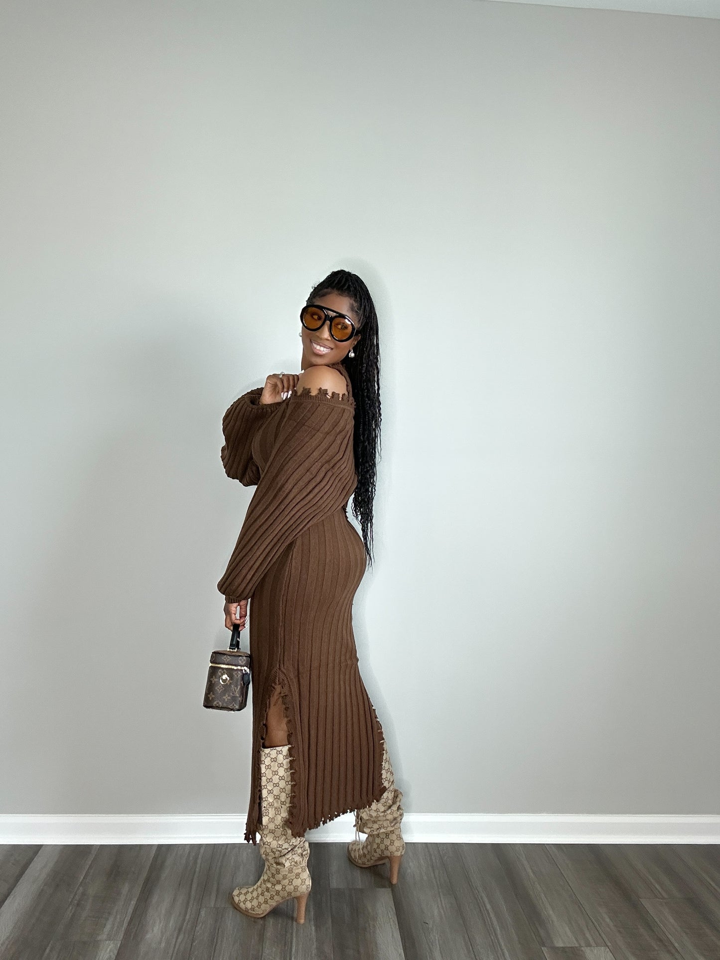 Classy Knit Maxi Dress Set
