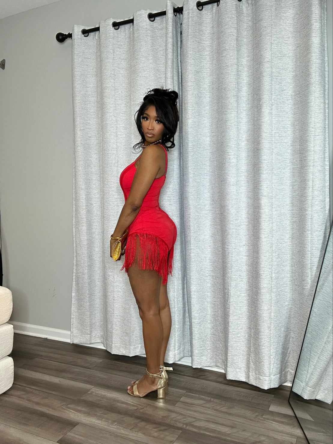 Taking Chances Romper (Red)