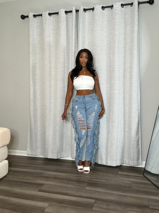 Fly Me Out Denim Jeans (Light Denim)