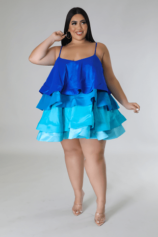 Blue Blossom Dress (Plus Size Only)